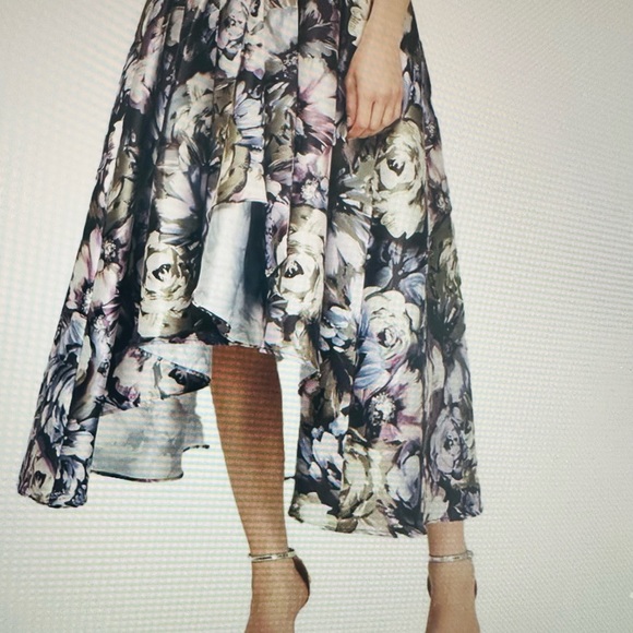 SLNY Dress Party Evening Abstract Floral Plums Ivory Blue Black NWT Sz 16 - Picture 5 of 13